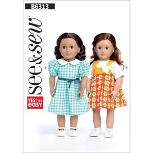 Butterick See and Sew Sewing Pattern 6313 Doll Clothes 18"